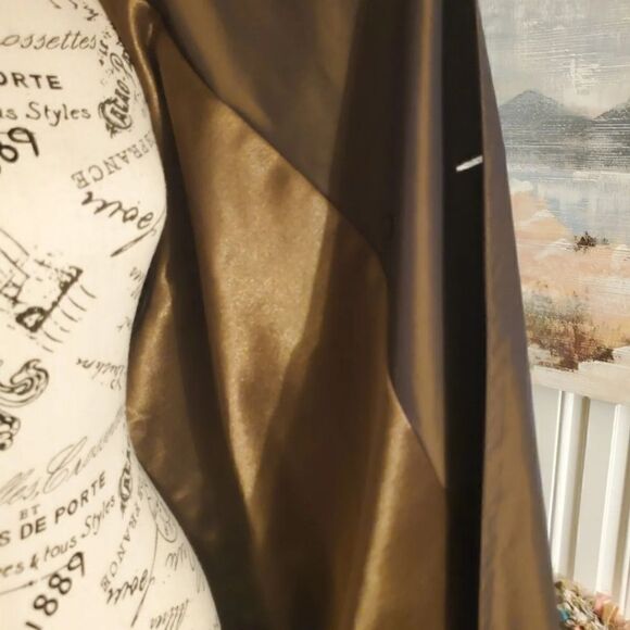 Vtg Gallery Water Repellent Accordian Plated Neckline Stylish Raincoat - Picture 5 of 13